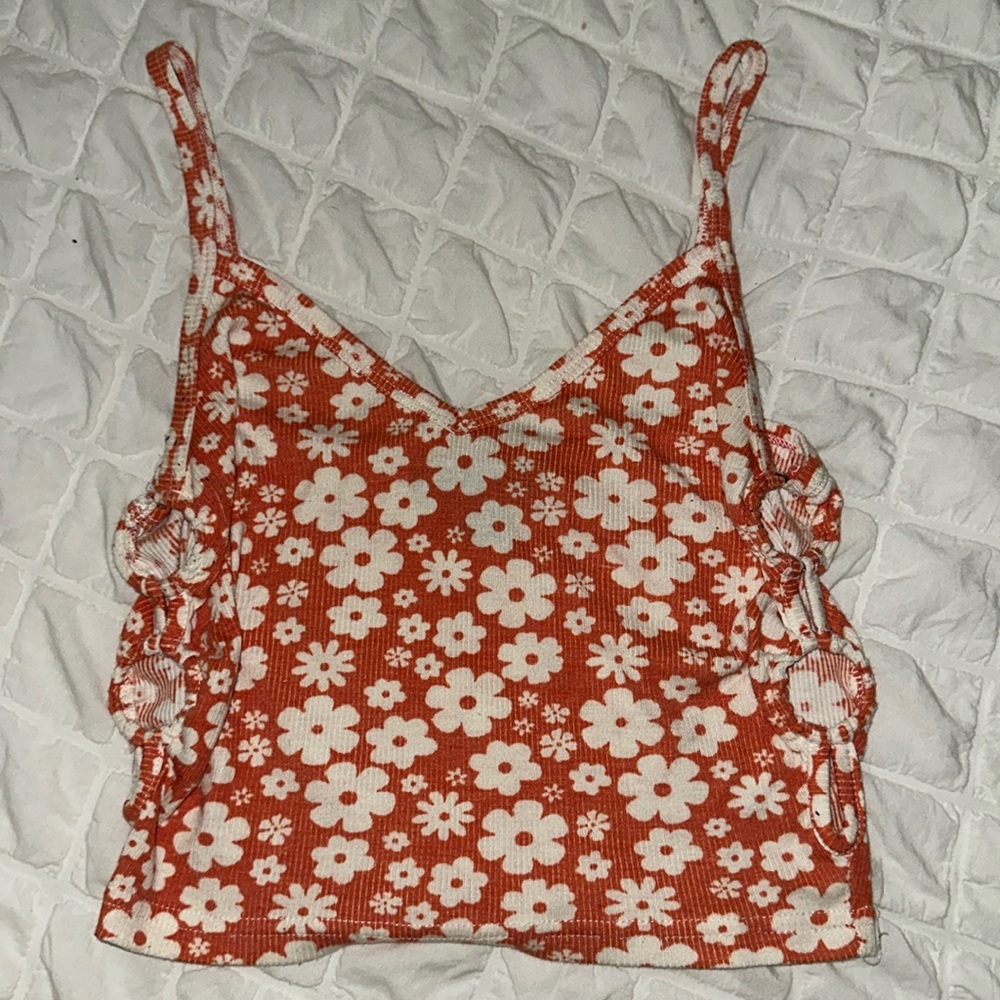 floral cropped tank